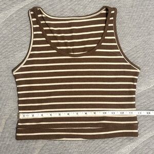 Dazy Stripped Print Crop Tank Top